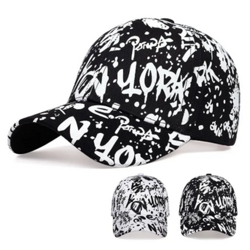 Unisex Letter Graffiti Print Baseball Caps Spring Autumn Outdoor Adjustable Casual Hats Sunscreen Hat